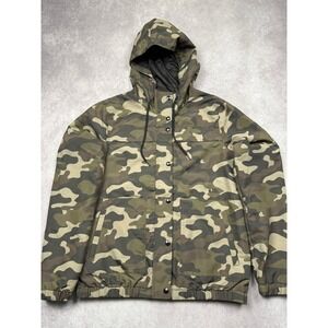 Volcom‎ Camo Hooded Jacket Women S 4-6 Water Resistant Outdoor Casual Streetwear